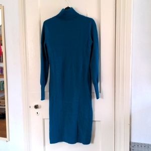 100% cashmere dress teal green